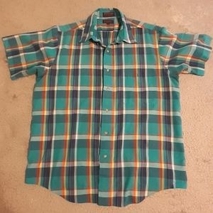 Evan Picone,L,Turquoise,Blue,Red,Yellow, Shirt